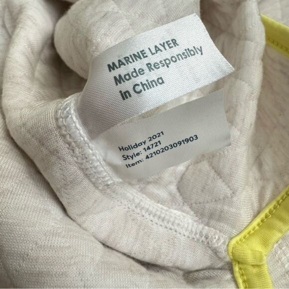 Marine Layer corbet snap hoodie oatmeal quilted size XS womens soft sweatshirt - Picture 7 of 9